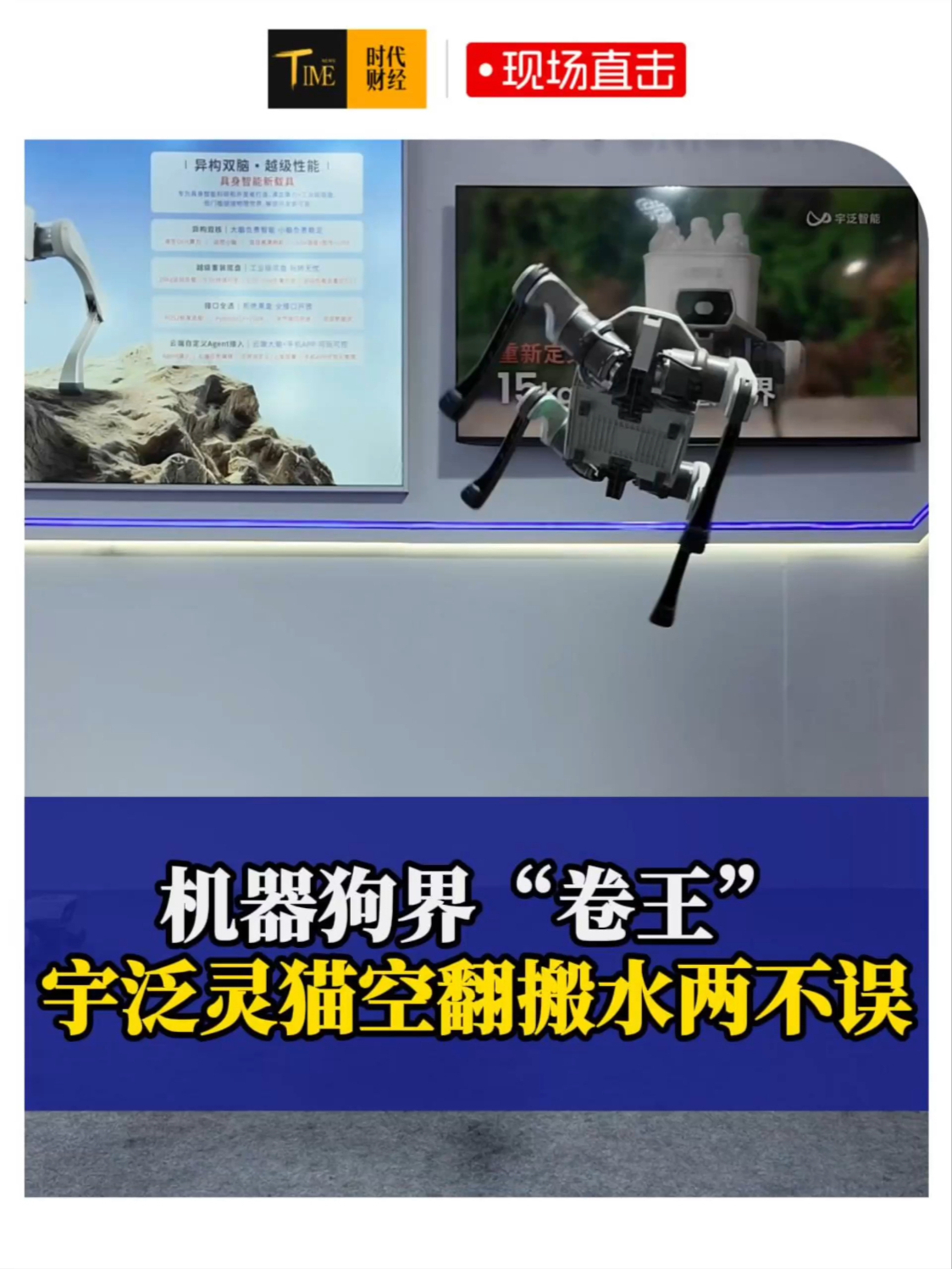 机器狗界“卷王”：宇泛智能“灵猫”空翻、搬水两不误，CTO王涛直接踩上去：承重合格 可以上岗
