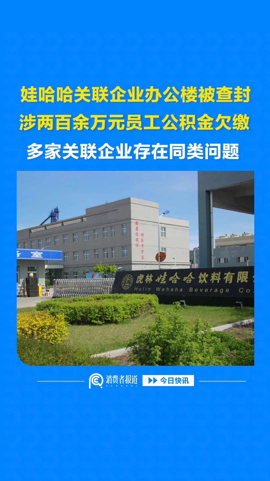 娃哈哈关联企业办公楼被查封，涉两百余万元员工公积金欠缴，多家关联企业存在同类问题